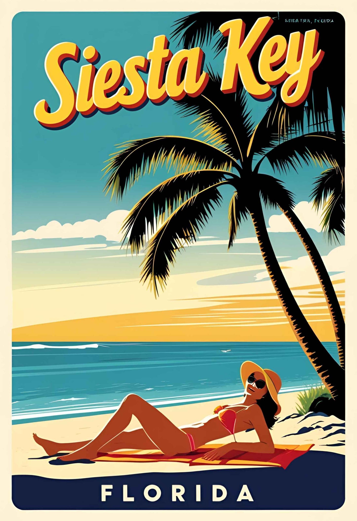 siesta key poster girl printable wall art digital download