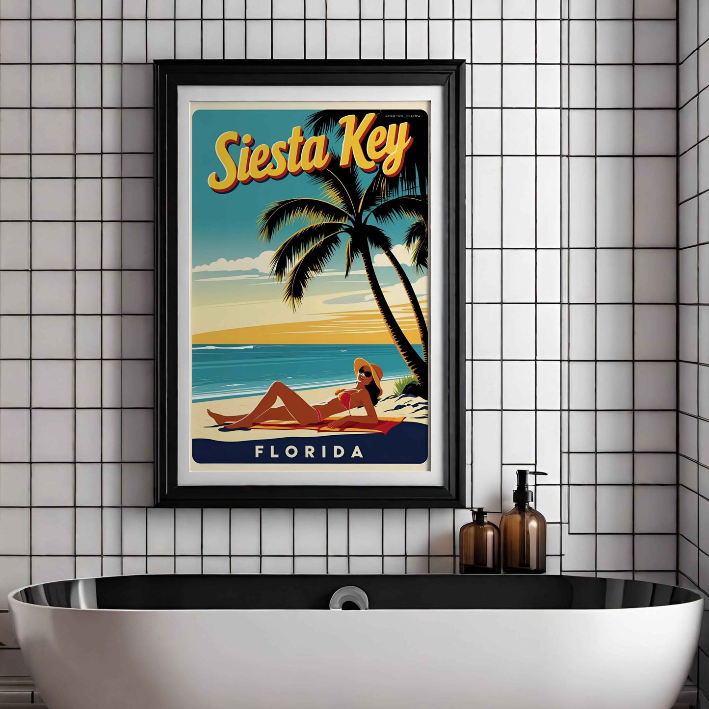 siesta key poster girl printable wall art digital download