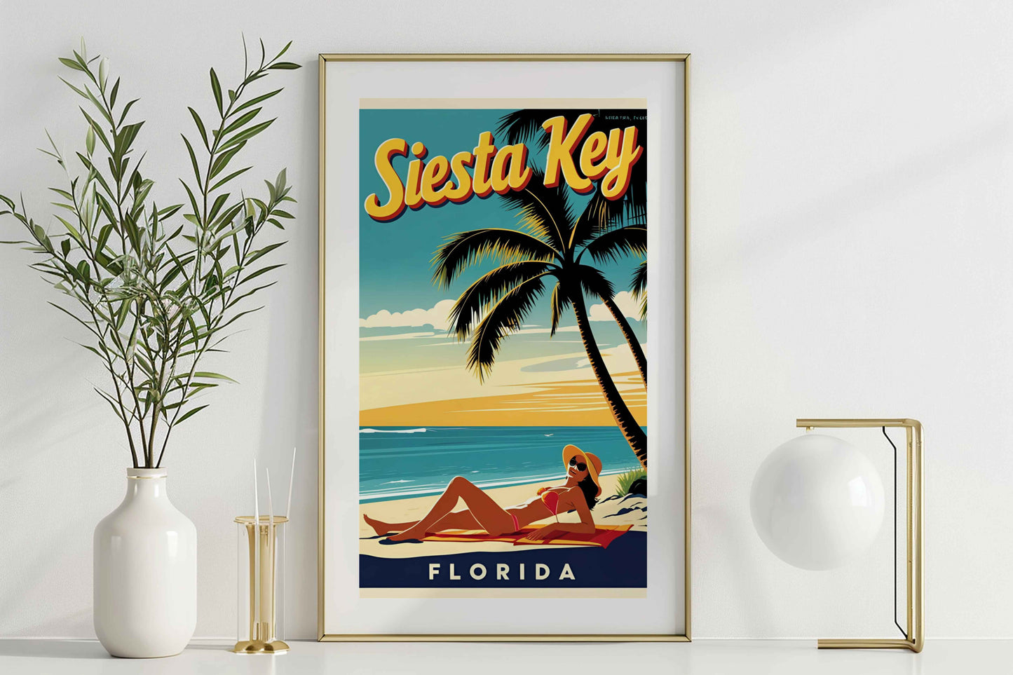 siesta key poster girl printable wall art digital download