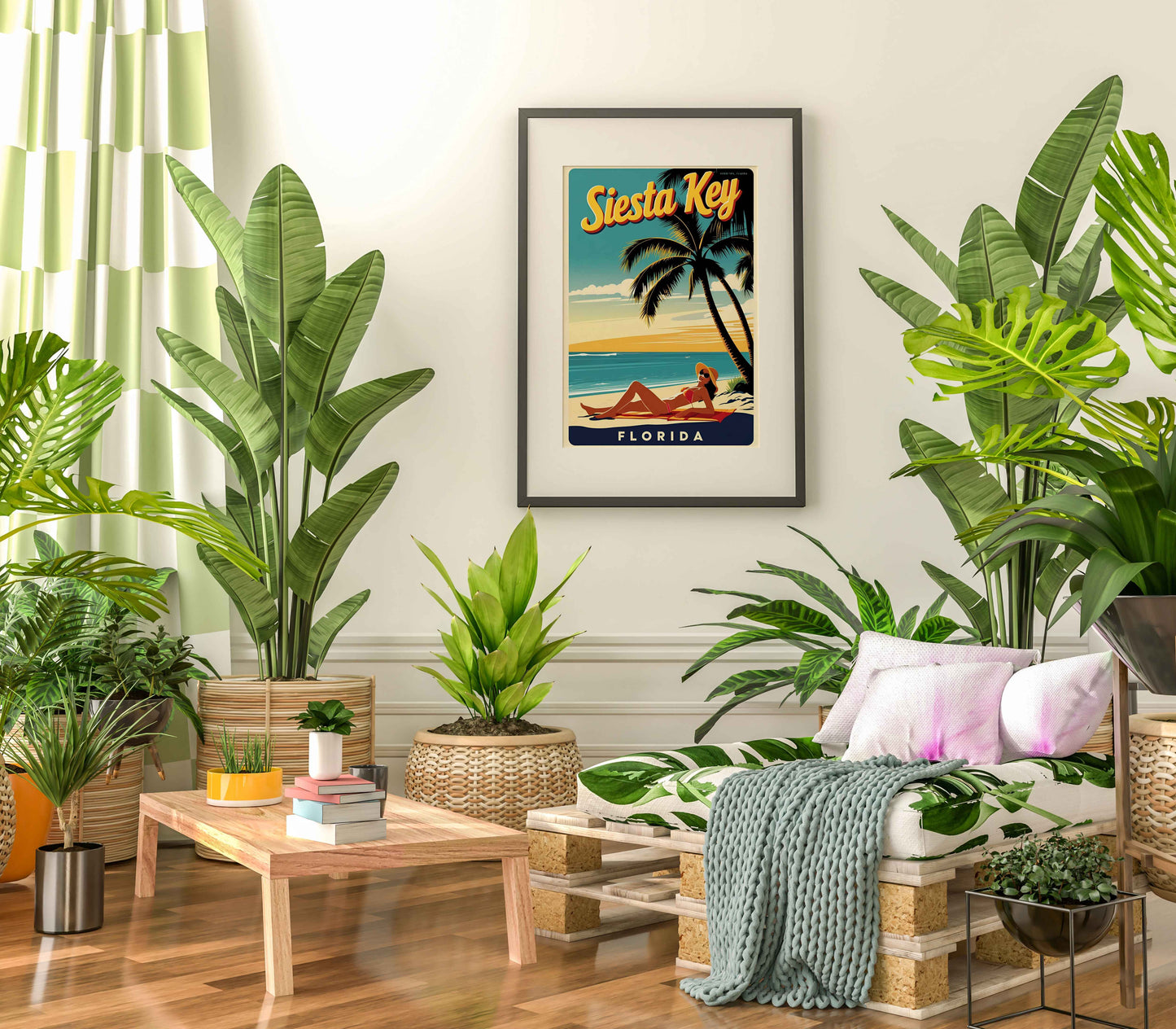 siesta key poster girl printable wall art digital download