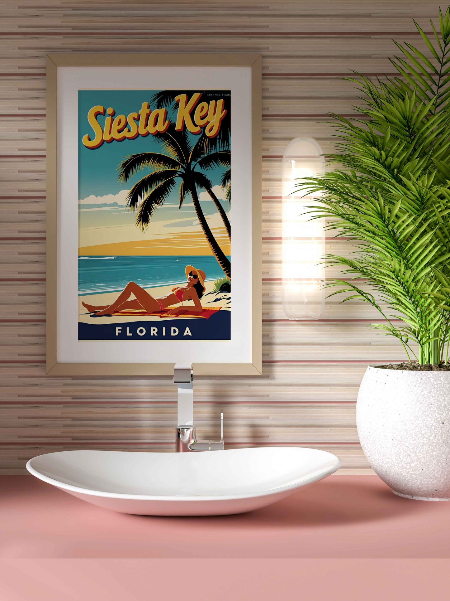 siesta key poster girl printable wall art digital download