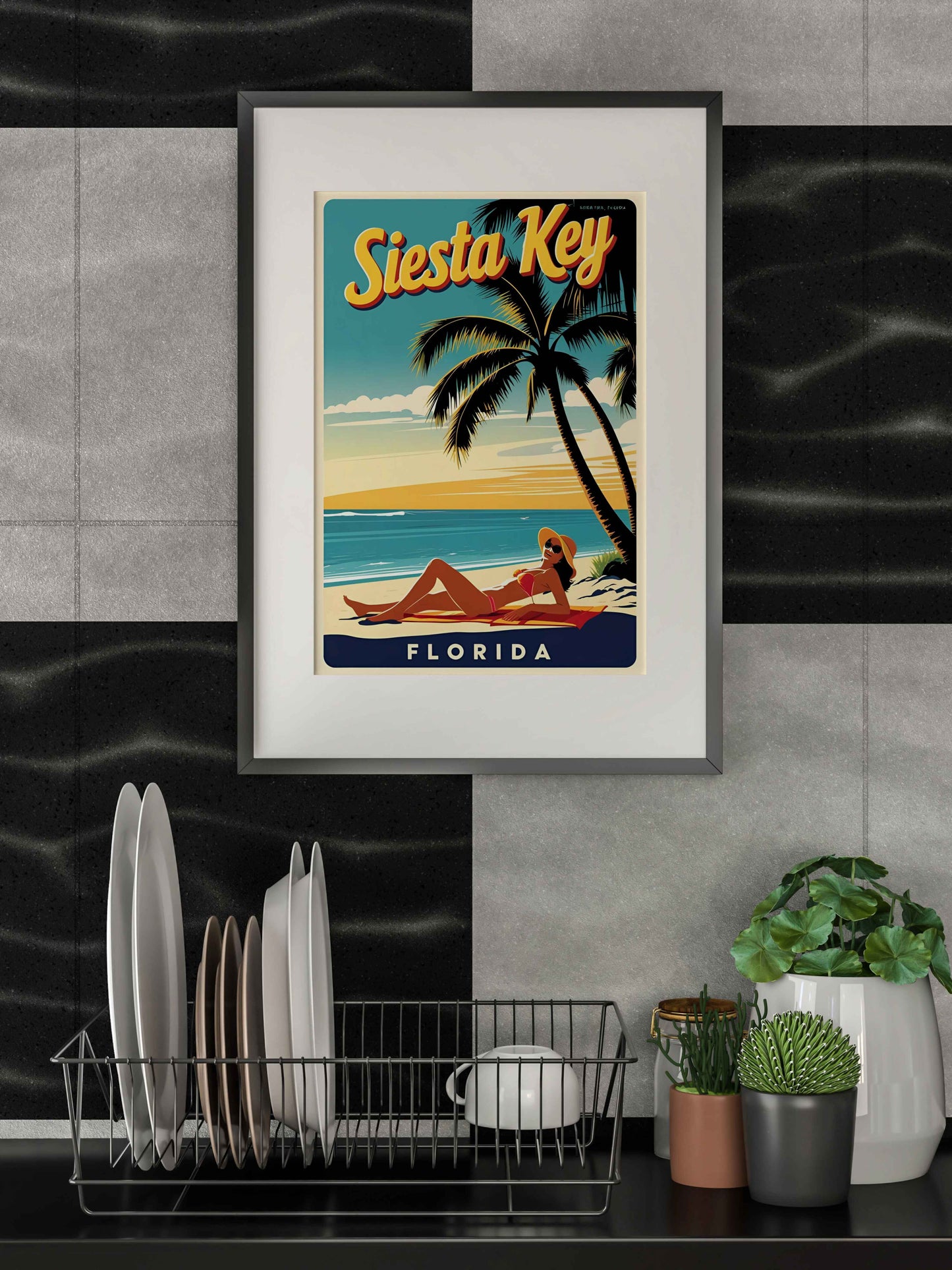 siesta key poster girl printable wall art digital download