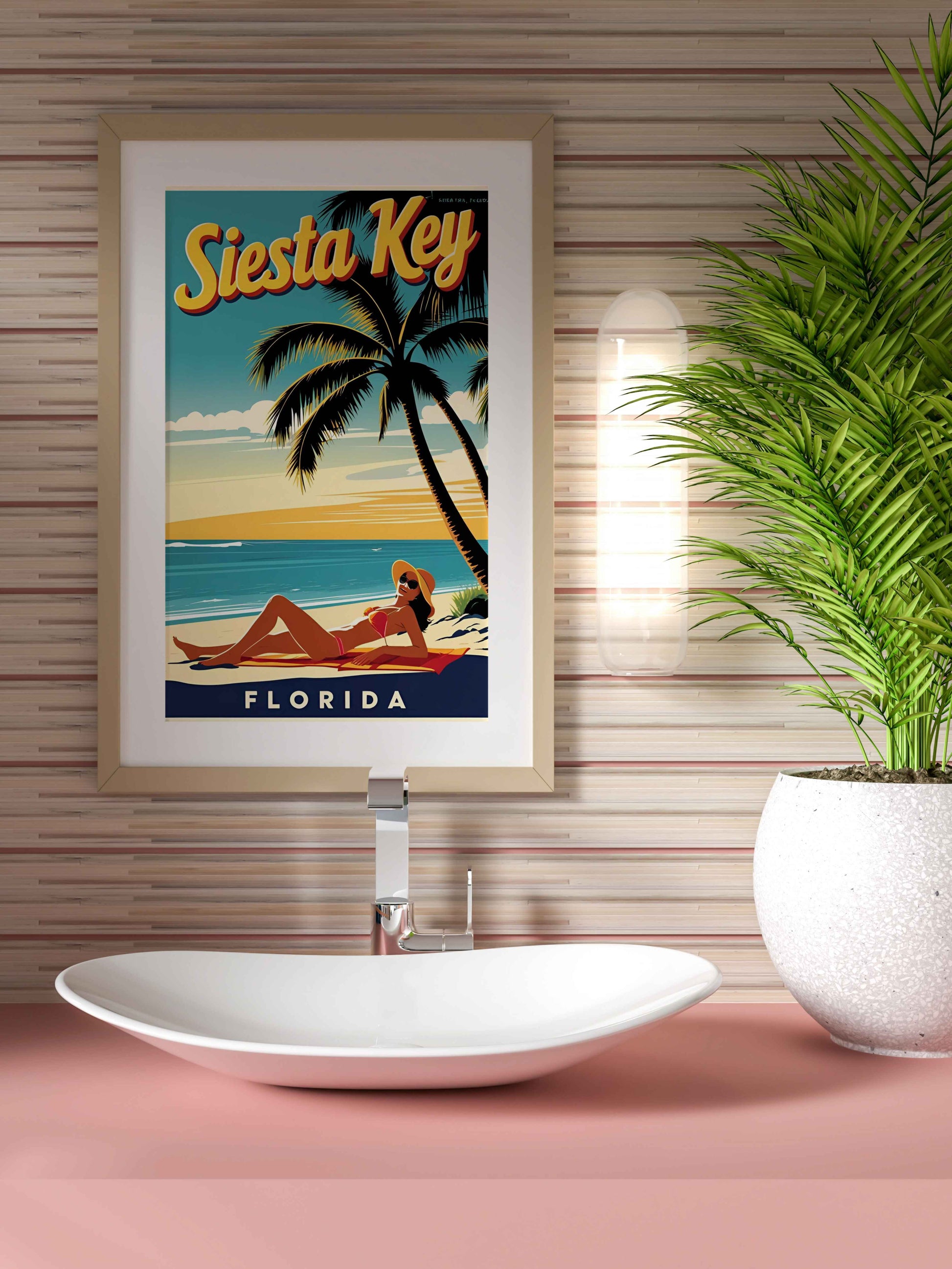 siesta key poster girl printable wall art digital download