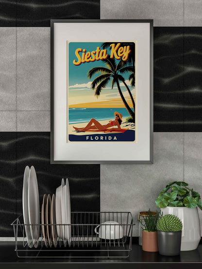 siesta key poster girl printable wall art digital download